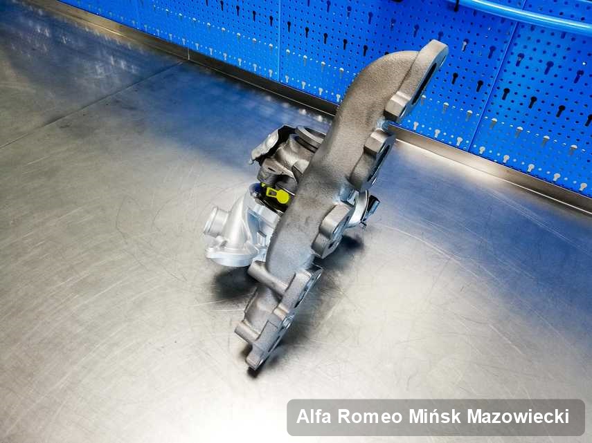 Wyczyszczona w firmie w Mińsku Mazowieckim turbosprężarka do samochodu koncernu Alfa Romeo przygotowana w laboratorium zregenerowana przed wysyłką
