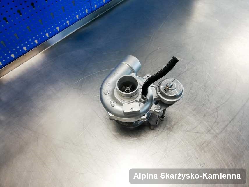 Zregenerowana w pracowni regeneracji w Skarżysku-Kamiennej turbosprężarka do pojazdu producenta Alpina przyszykowana w pracowni wyremontowana przed wysyłką