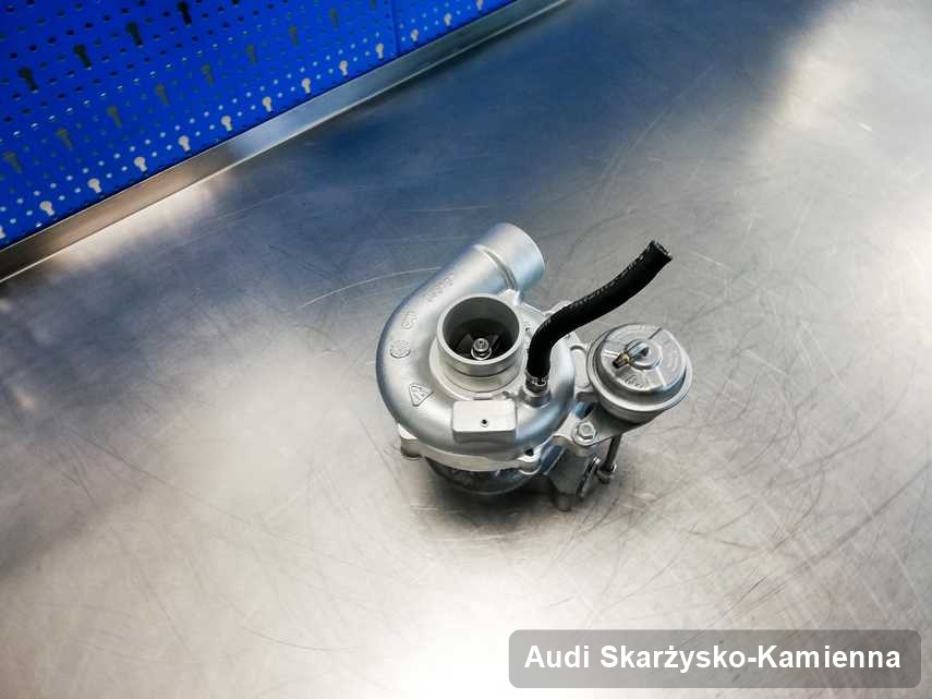 Naprawiona w pracowni w Skarżysku-Kamiennej turbina do osobówki firmy Audi przyszykowana w pracowni po remoncie przed spakowaniem
