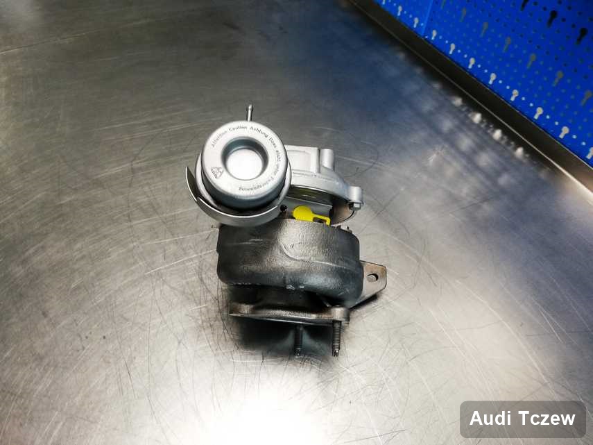 Zregenerowana w przedsiębiorstwie w Tczewie turbosprężarka do osobówki marki Audi przygotowana w laboratorium wyremontowana przed wysyłką