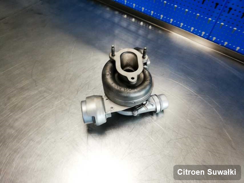 Naprawiona w pracowni regeneracji w Suwałkach turbosprężarka do samochodu marki Citroen przygotowana w pracowni zregenerowana przed wysyłką