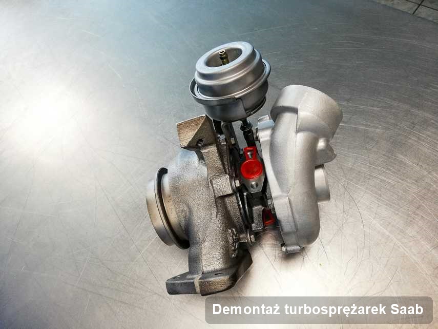 Turbosprężarka do auta sygnowane logiem Saab naprawiona w firmie gdzie wykonuje się usługę Demontaż turbosprężarek