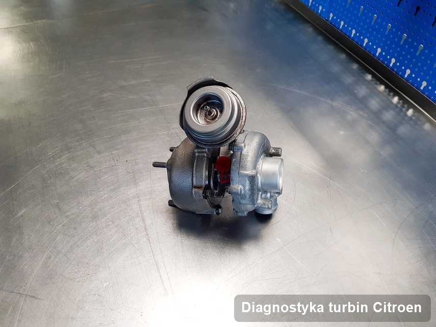 Turbosprężarka do pojazdu z logo Citroen po remoncie w pracowni gdzie realizuje się serwis Diagnostyka turbin