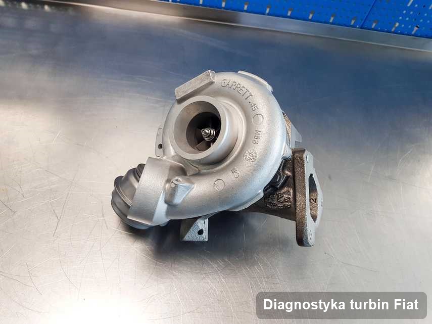 Turbosprężarka do osobówki z logo Fiat po naprawie w firmie gdzie realizuje się serwis Diagnostyka turbin