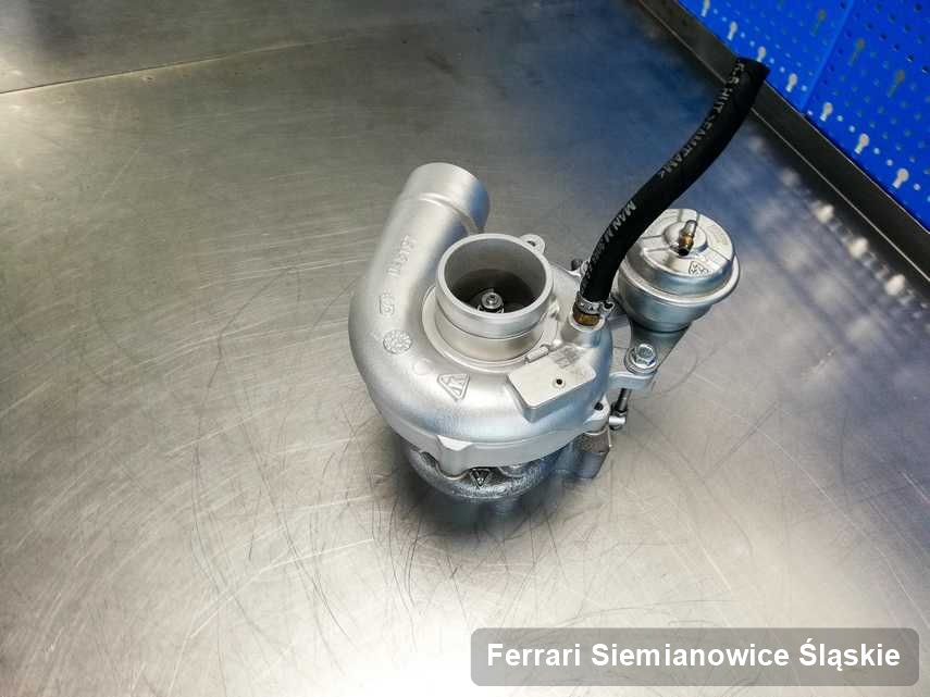 Wyczyszczona w przedsiębiorstwie w Siemianowicach Śląskich turbosprężarka do osobówki firmy Ferrari przyszykowana w laboratorium wyremontowana przed spakowaniem