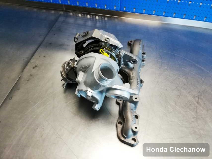 Wyremontowana w pracowni regeneracji w Ciechanowie turbosprężarka do samochodu koncernu Honda przyszykowana w warsztacie zregenerowana przed wysyłką