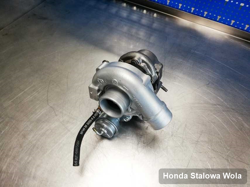 Wyremontowana w firmie w Stalowej Woli turbosprężarka do osobówki marki Honda przygotowana w laboratorium po remoncie przed wysyłką