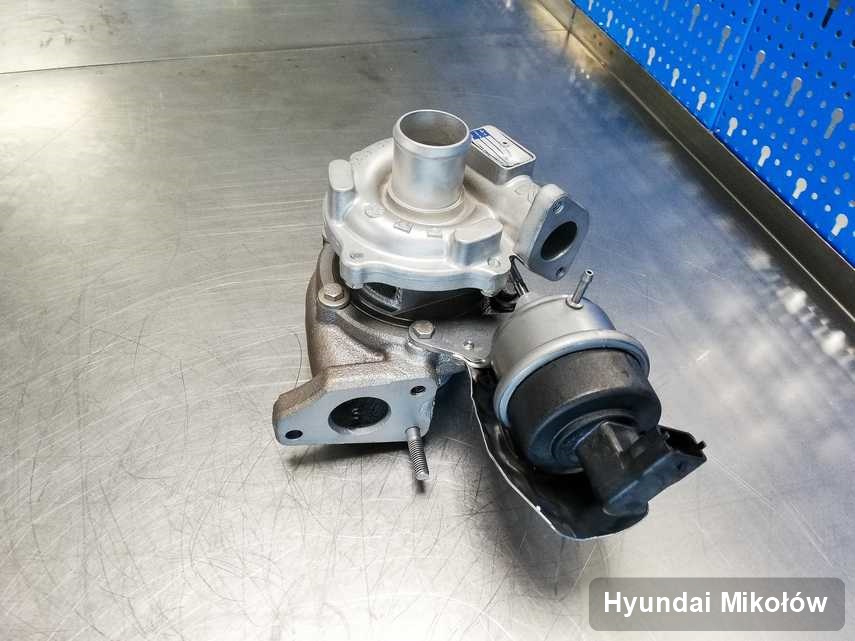 Zregenerowana w pracowni regeneracji w Mikołowie turbina do aut  marki Hyundai przyszykowana w warsztacie po remoncie przed wysyłką