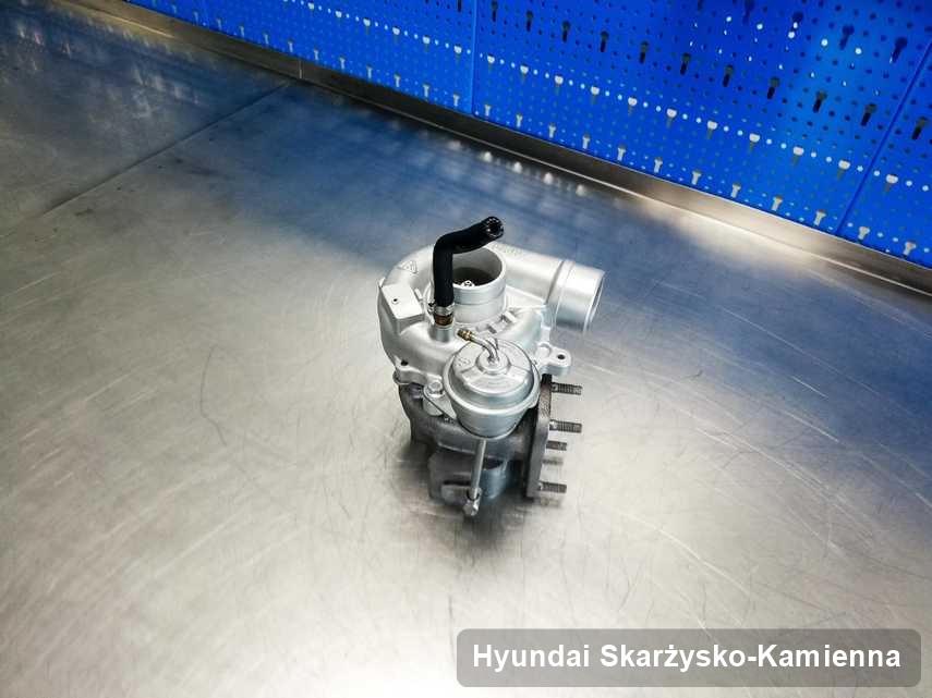 Zregenerowana w firmie w Skarżysku-Kamiennej turbina do osobówki marki Hyundai przyszykowana w pracowni zregenerowana przed spakowaniem