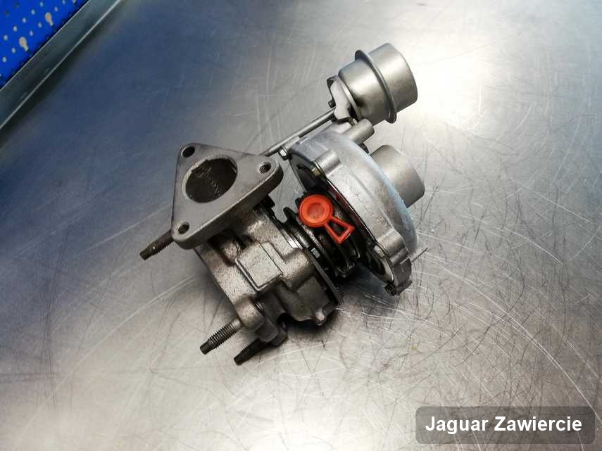 Naprawiona w laboratorium w Zawierciu turbosprężarka do aut  spod znaku Jaguar przyszykowana w laboratorium po regeneracji przed wysyłką