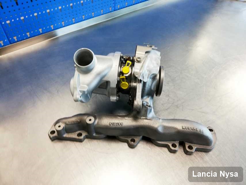Wyremontowana w firmie zajmującej się regeneracją w Nysie turbina do aut  z logo Lancia przyszykowana w laboratorium naprawiona przed spakowaniem