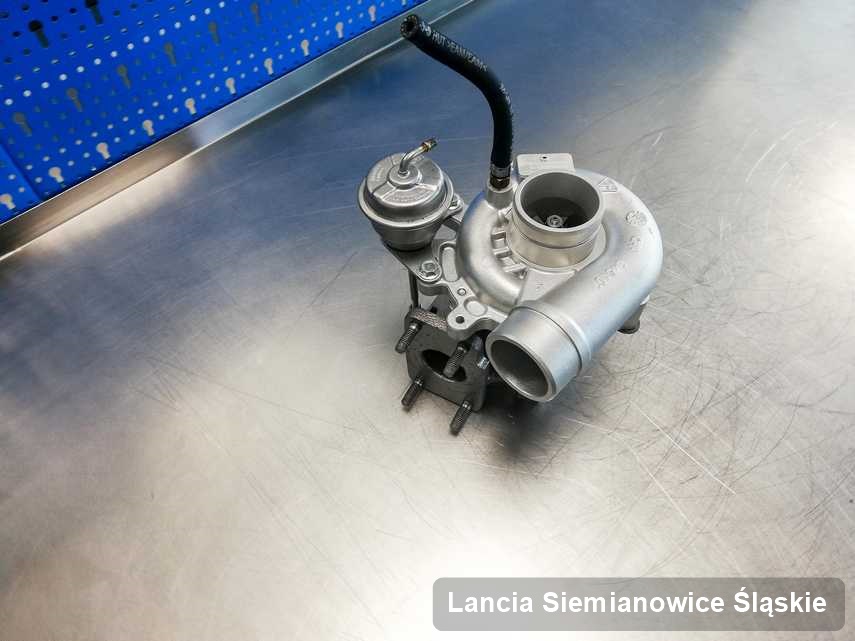 Wyremontowana w pracowni regeneracji w Siemianowicach Śląskich turbosprężarka do osobówki firmy Lancia przyszykowana w pracowni naprawiona przed nadaniem