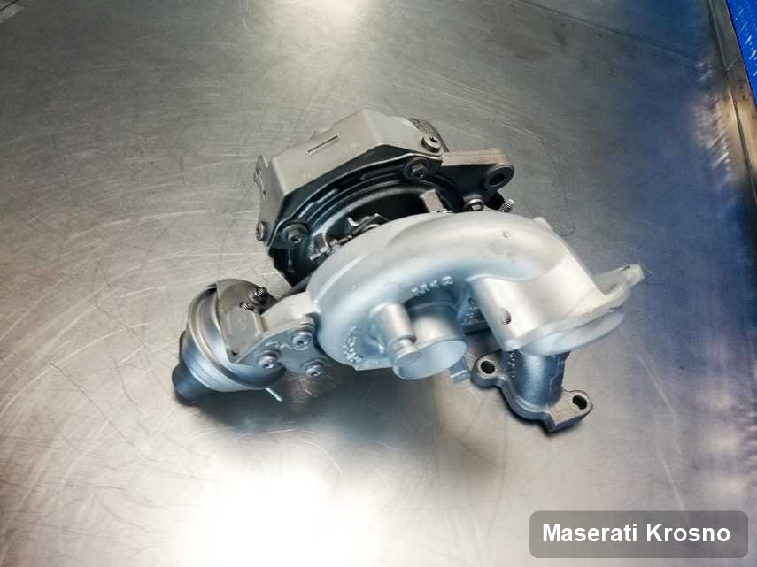 Wyremontowana w firmie zajmującej się regeneracją w Krosnie turbosprężarka do auta marki Maserati przygotowana w warsztacie wyremontowana przed spakowaniem