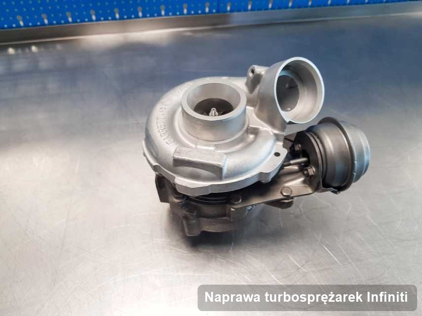 Turbosprężarka do samochodu osobowego producenta Infiniti zregenerowana w warsztacie gdzie przeprowadza się  serwis Naprawa turbosprężarek