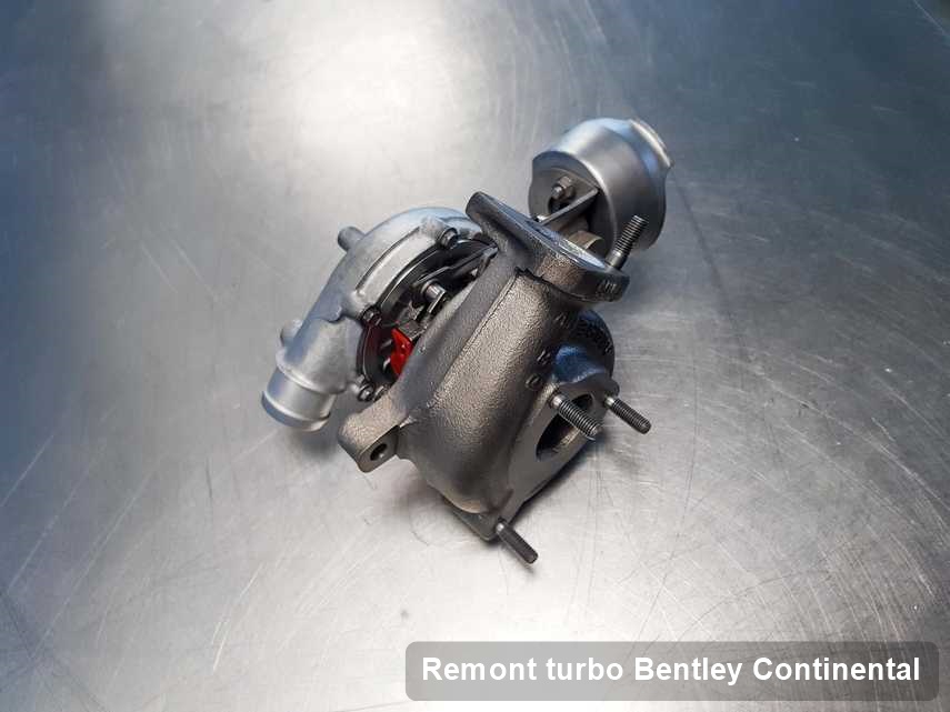 Turbosprężarka do auta sygnowane logiem Bentley Continental naprawiona w laboratorium gdzie realizuje się serwis Remont turbo