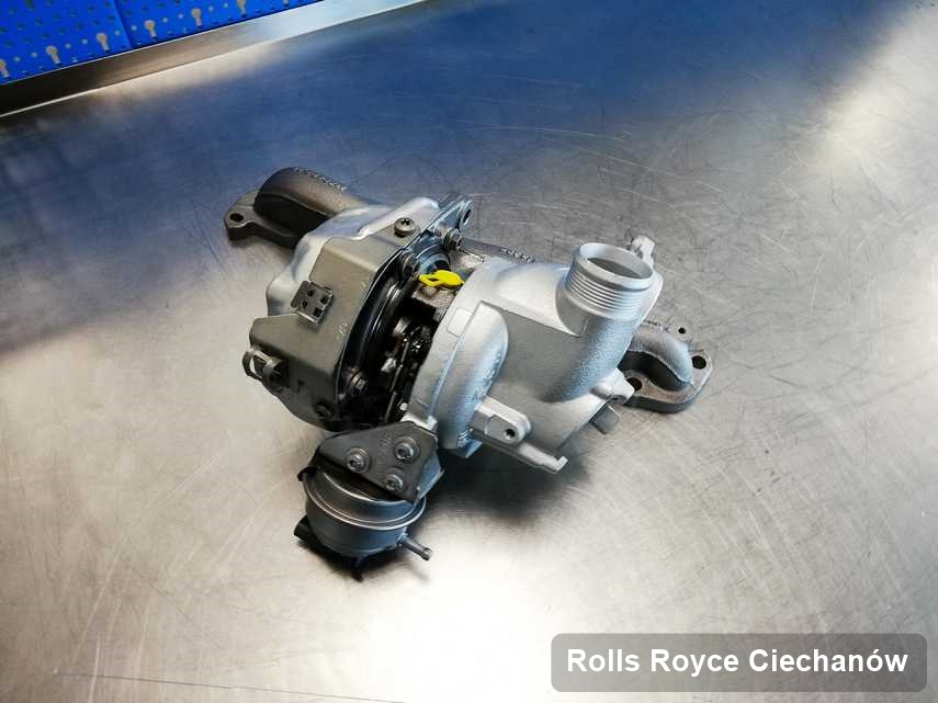 Naprawiona w laboratorium w Ciechanowie turbosprężarka do osobówki marki Rolls Royce przyszykowana w laboratorium po regeneracji przed spakowaniem