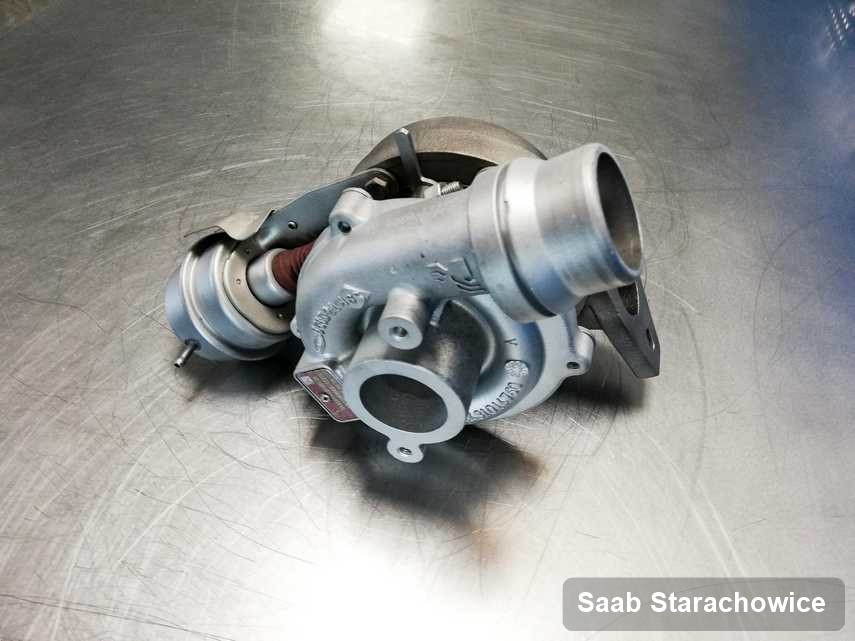 Naprawiona w przedsiębiorstwie w Starachowicach turbosprężarka do osobówki z logo Saab przygotowana w pracowni wyremontowana przed wysyłką