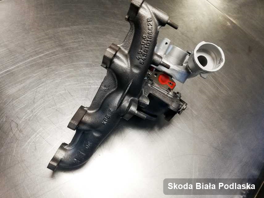 Naprawiona w laboratorium w Białej Podlaskiej turbosprężarka do aut  firmy Skoda przygotowana w warsztacie naprawiona przed wysyłką