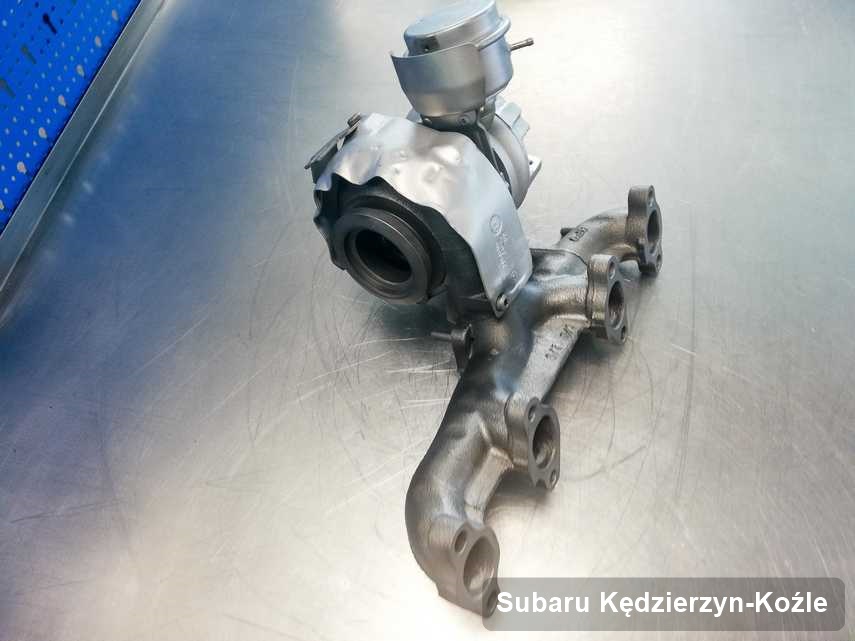 Naprawiona w pracowni regeneracji w Kędzierzynie-Koźlu turbosprężarka do osobówki marki Subaru przyszykowana w warsztacie wyremontowana przed nadaniem