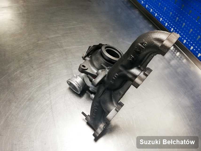 Naprawiona w firmie zajmującej się regeneracją w Bełchatowie turbosprężarka do samochodu marki Suzuki przygotowana w warsztacie po naprawie przed nadaniem