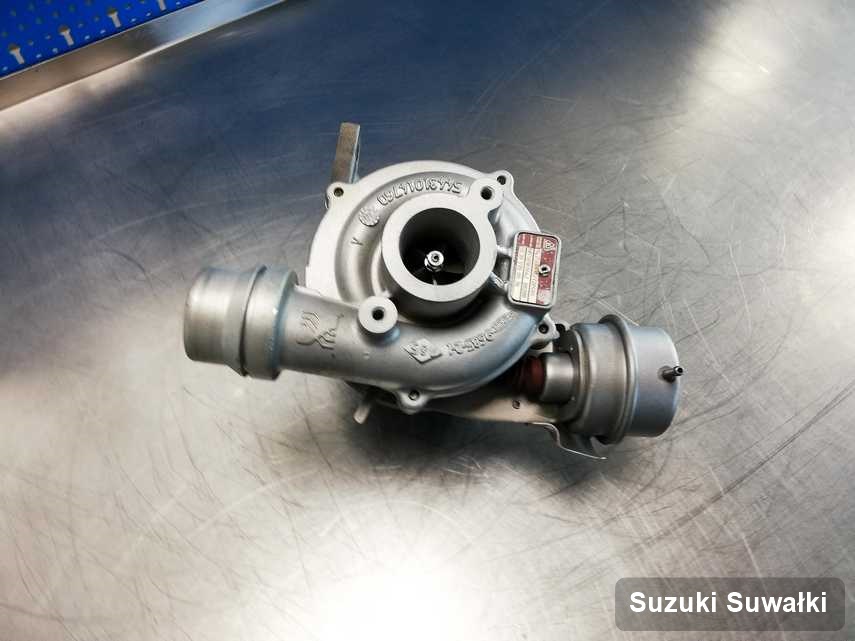 Naprawiona w pracowni regeneracji w Suwałkach turbina do auta marki Suzuki przyszykowana w warsztacie po regeneracji przed spakowaniem