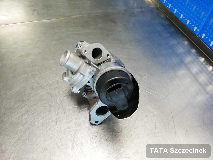 Naprawiona w laboratorium w Szczecinku turbosprężarka do osobówki firmy TATA przygotowana w pracowni po naprawie przed spakowaniem